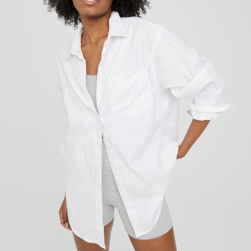 Brand New! Oversized Crinkle Button shirt
